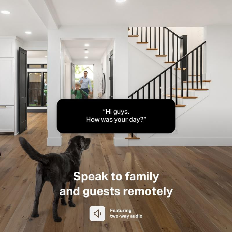Myq Smart Indoor Security Camera – 1080P HD Video, Night Vision, Motion Detection, Wi-Fi, Two-Way Audio, Smartphone Control Lens