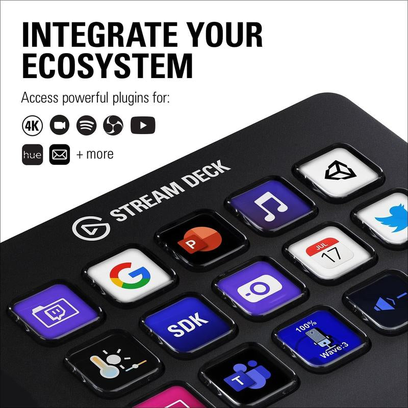 Elgato Stream Deck MK.2 Studio Controller with 15 Macro Keys, Trigger Actions in Apps, Works with Mac & PC, Ideal for OBS, Twitch, Youtube & More