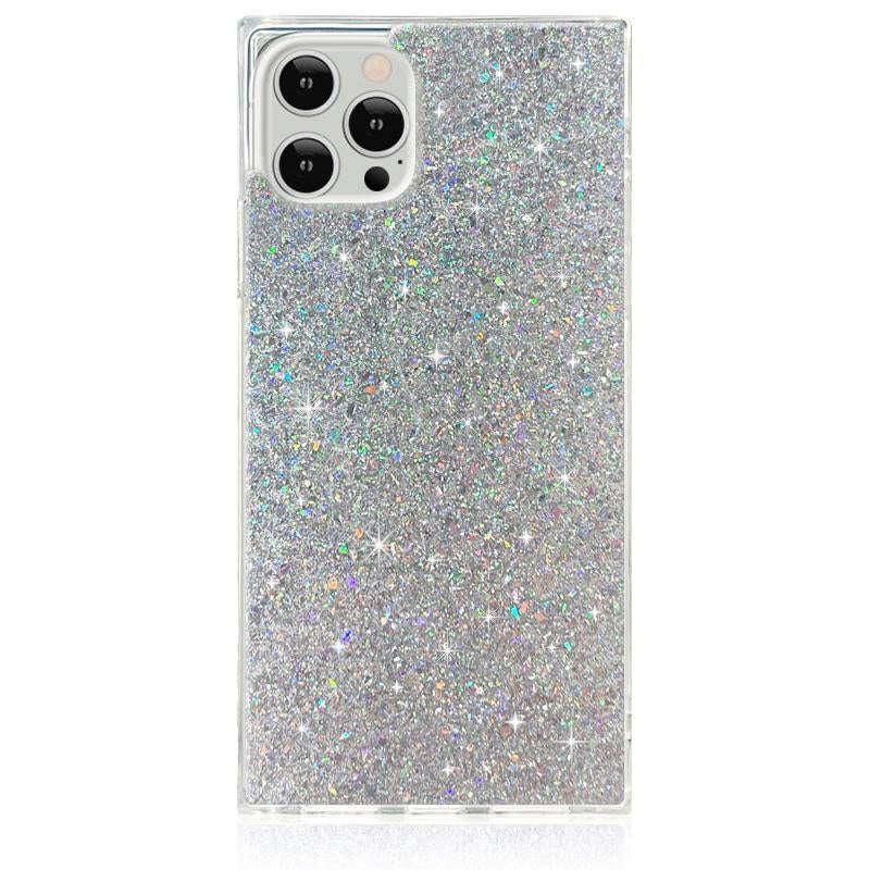 SQUARE® Silver Glitter Iphone Case