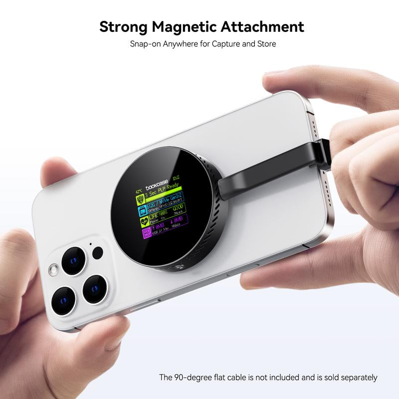 Dockcase Magnetic Visual M.2 2242 Nvme SSD Enclosure, 10Gbps USB 3.2 Type-C, 100W PD, 3S PLP Data Protection, Fits 2242/2230 Nvme Pcie, Compatible with Magsafe for Iphone 16/15 Pro Max Prores