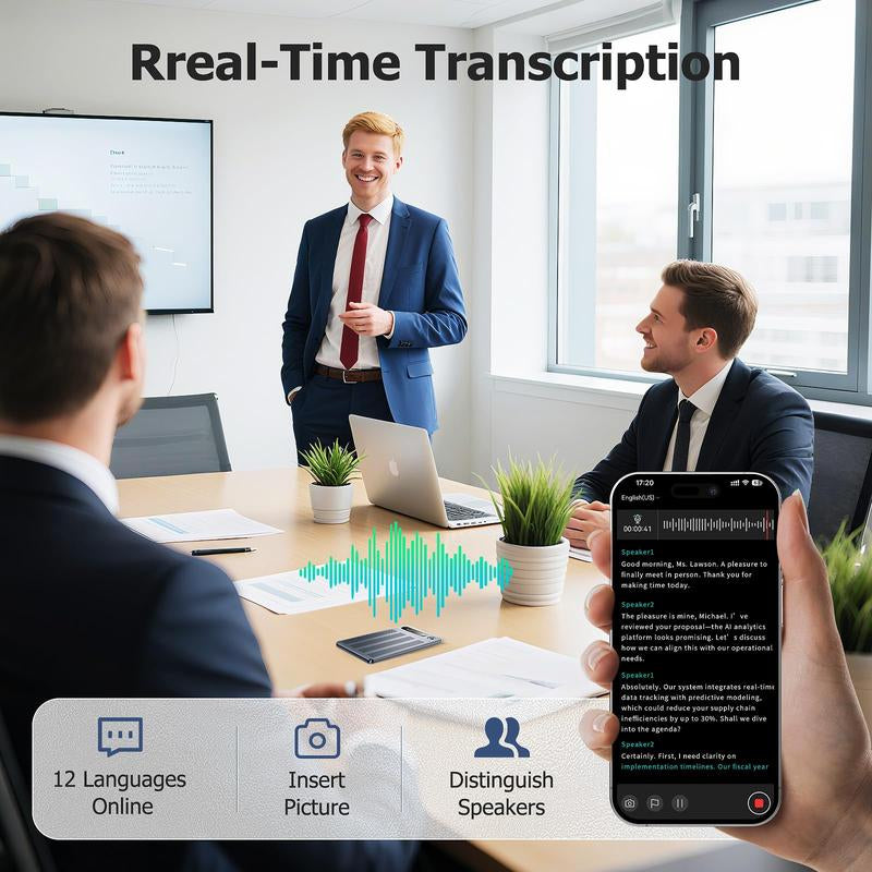 AI Voice Recorder with Call Recording, Note Voice Recorder with App Control and Magnetic Case, Transcribe & Summarize with AI Technology, 64GB Memory, Audio Recorder for Lectures, Meetings, Interviews
