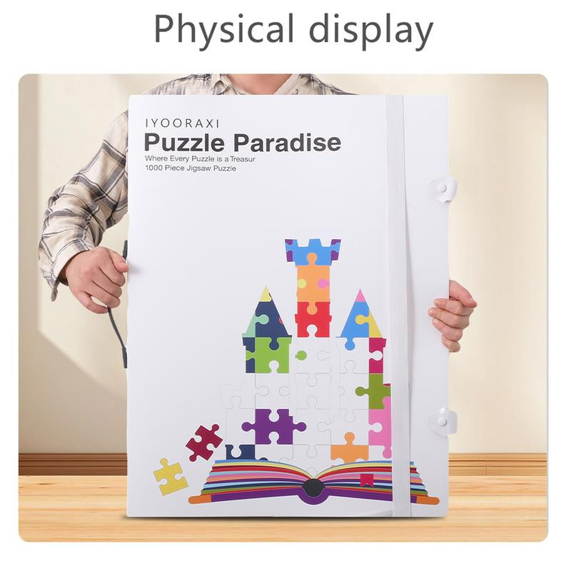 Art Collection Puzzle Storage Folder for 1000-Pieces: Large Capacity Jigsaw Puzzles Organizer Portable with 20 Pockets, Dustproof & Protective Puzzle Accessory Maximum Installable Capacity 20.2In*27.9In/51.5Cm*71Cm