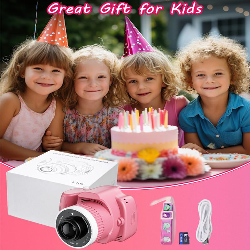 Children'S Camera Toys for Boys and Girls Aged 3-12, Toddler Camera with Projector, 4K HD Selfie Digital Video Camera, Downloadable Music, Best Holiday Gift. Video Creator, Photo Creator, Children'S Vlog Maker, Children'S Memory Recorder