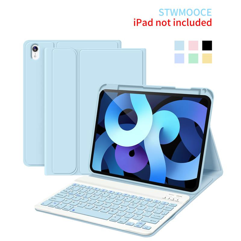 STWMOOCE Ipad Keyboard Case with Pencil Holder for 10.2" 7/8/9Th Gen, 10.9" 10Th Gen Ipad/Air4/5Th,11" Air(M2/M3)/Pro 2/3/4Th/A16 -Wireless Pink Cover