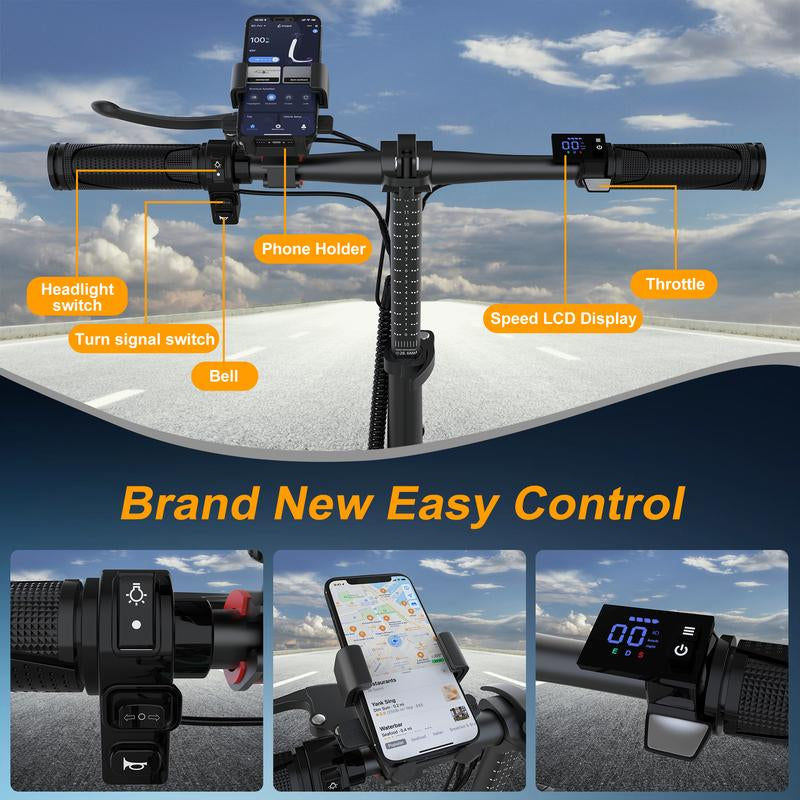 Electric Scooter, 500W Motor, Top Speed 22 MPH, Long Battery Life, 22-28 Miles per Charge, LCD Display, Dual Braking System Commuter Scooter for Adults