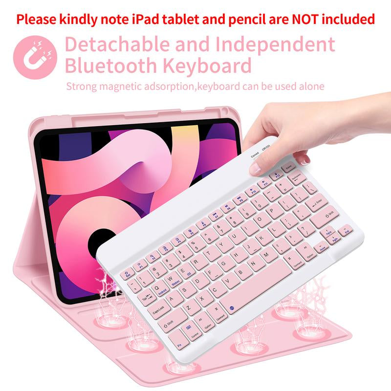STWMOOCE Ipad Keyboard Case with Pencil Holder for 10.2" 7/8/9Th Gen, 10.9" 10Th Gen Ipad/Air4/5Th,11" Air(M2/M3)/Pro 2/3/4Th/A16 -Wireless Pink Cover