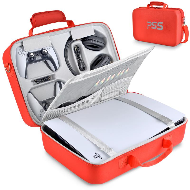 Carrying Case Compatible with PS5, Hard Shell Carry Case Travel Bag, Organizer Protective Case for Playstation 5 Console,Dual Controller and Accessories
