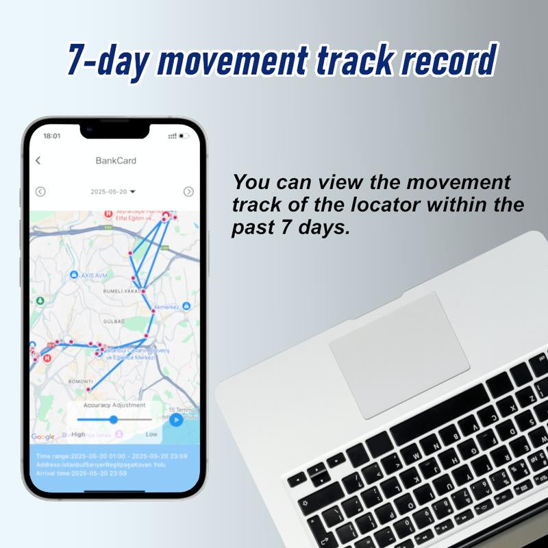 GPS Tracker for Car or Pet, Zero Fees, 7-Day Location History, Work for IOS and Android, Mini Trackers Device with Weatherproof Magnetic Case