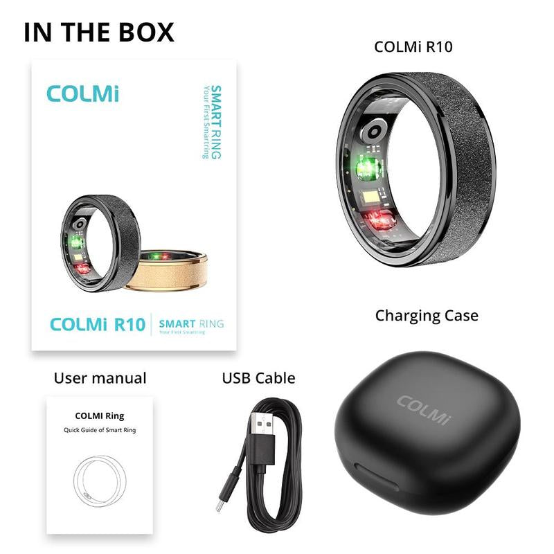 COLMI COLMI Smart Ring, Multifunctional Fashionable Smart Ring with Built-In Battery, Waterproof Sports Ring Fitness Tracker with Multi-Sport Mode for Men & Women, Wearable Fitness Tracker