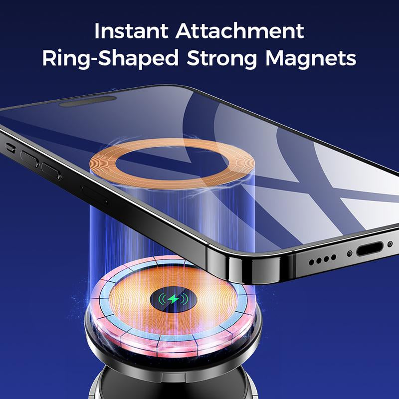2025 New Upgraded 4-In-1 Auto Face Tracking Magsafe Selfie Stick and Wireless Charger Stand, 360 ° Rotation, Built in 2000Mah Battery, with Gesture Control Function,For Iphone&Android Selfie/Video Recording/Live Stream/Vlog