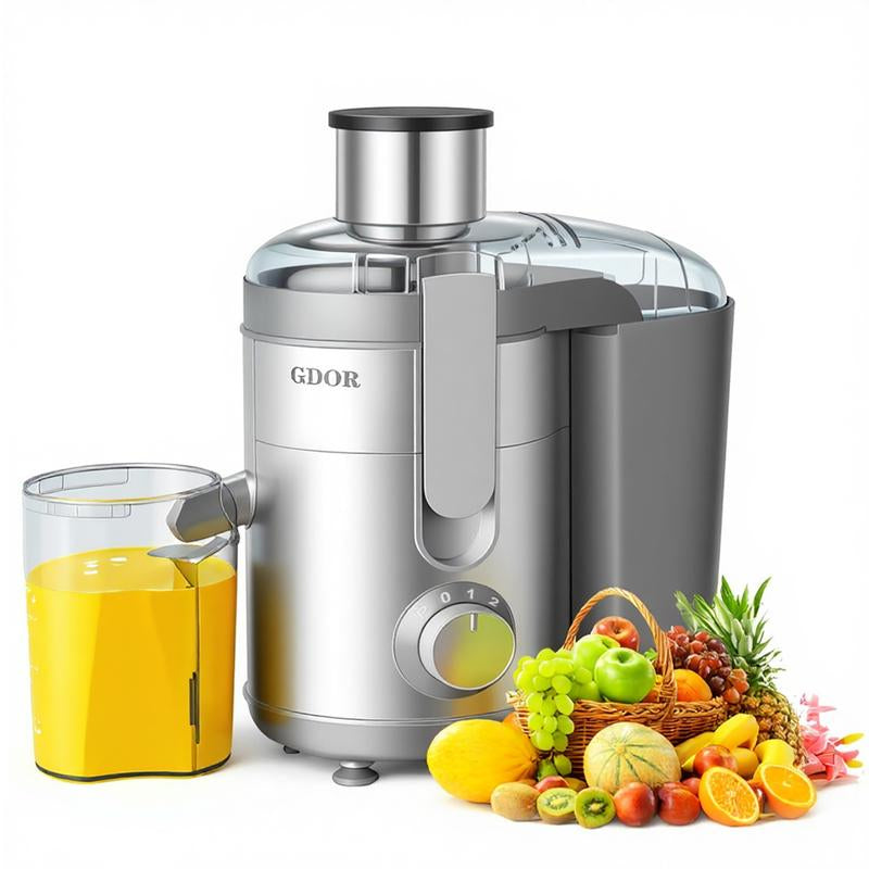 800W Juicer with 3" Wide Feed Chute, Titanium Blades & Dual Speeds — Easy Juice Extractor for Fruits & Veggies