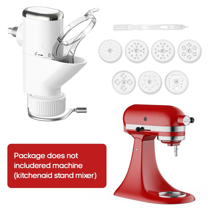 Gvode Pasta Press Attachment for Kitchenaid Stand Mixers with 7 Interchangeable Pasta Plates & Pasta Extruder Accessories