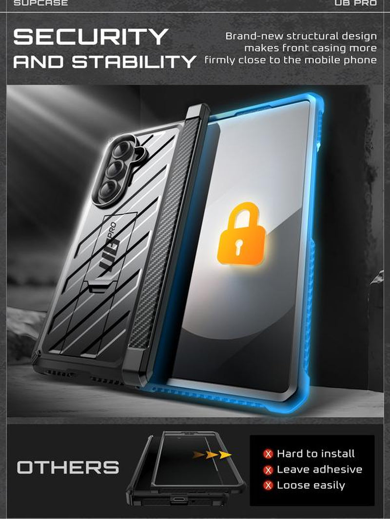 SUPCASE for Samsung Galaxy Z Fold 7 Case with Kickstand UB Pro Built-In Tempered Glass Screen Protector Hinge Coverage Military-Grade Protection Full-Body Heavy-Duty Rugged Phone Case Magsafe Compatible Anti-Slip Grip Support Magnetic Wireless