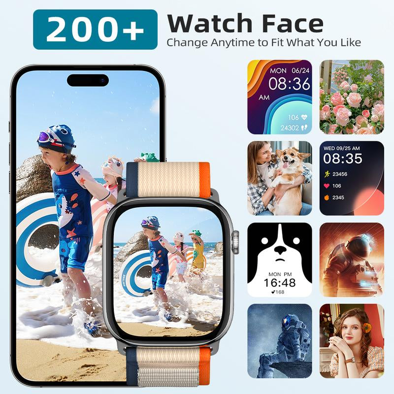 Ultimate Fitness Smartwatch W 2.02" Touchscreen, Heart Rate & Sleep Monitor, Waterproof, Sleek Black Aluminium Frame, All-Day Comfort, Long Battery Life – Ideal for Active Men & Women