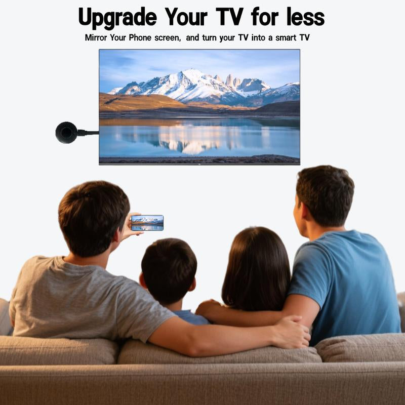 Wireless Screen Projector HD TV Monitor Portable Mobile Phone Connection TV Monitor HD Wireless 5G 4K Horizontal and Vertical Screen Connector Wireless HDMI Display Dongle Adapter Digital Products Smartphone
