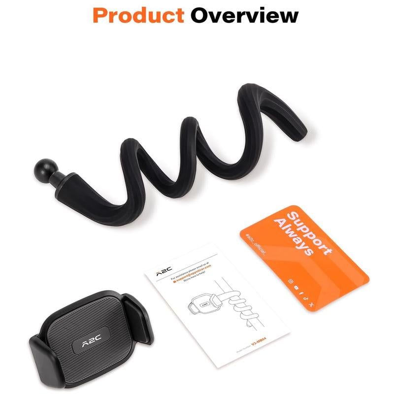Flexible Phone Holder for Treadmill, Spin Bike, Stroller, Shopping Cart, Desk, Portable Gooseneck 16.5” Long Arm Phone Mount for 4.7”-6.9" Smartphones