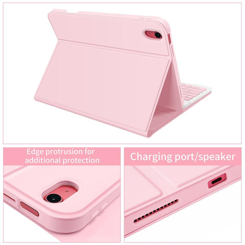 STWMOOCE Ipad Keyboard Case with Pencil Holder for 10.2" 7/8/9Th Gen, 10.9" 10Th Gen Ipad/Air4/5Th,11" Air(M2/M3)/Pro 2/3/4Th/A16 -Wireless Pink Cover