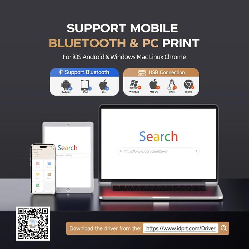 Portable Wireless Thermal Printer for Travel – 300DPI Inkless Mobile Bluetooth Printer, Supports 8.5" X 11" US Letter & A4, for Home, Office, and On-The-Go Printing