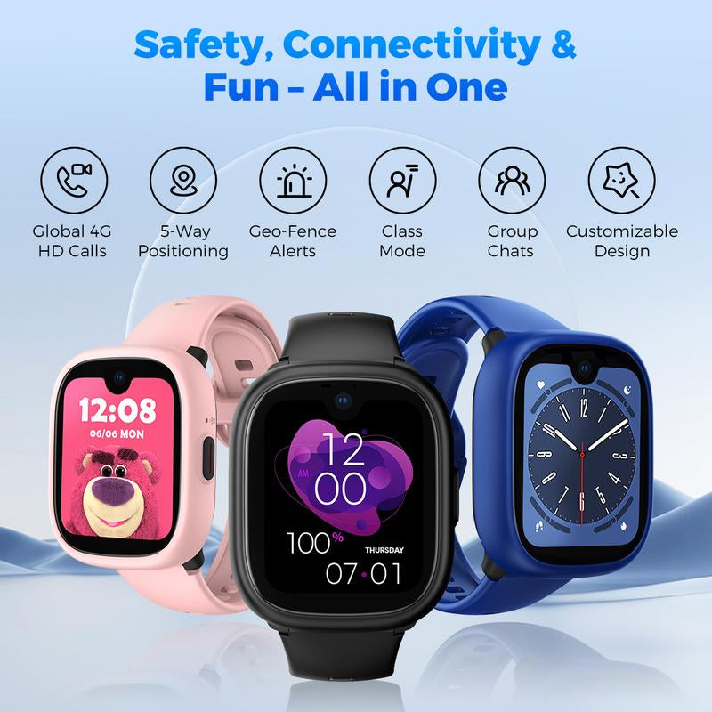 Miro Kids 4G Cellular Watch GPS Tracking as Smartphone Use - Waterproof, In-Class Mode, Supports 4 Modes & 8+ Bands, MIRO-W1 Model - Card