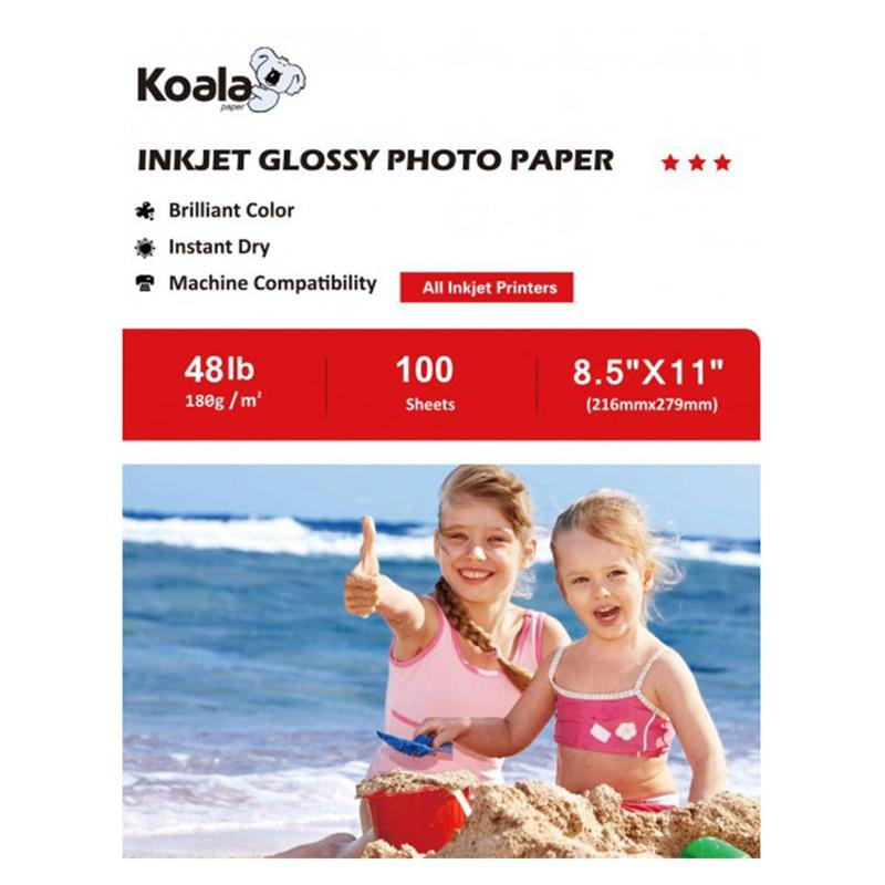 Koala Glossy Photo Paper Bundle – 3 Types (115Gsm/180Gsm/260Gsm Double-Sided) – 100 Sheets Each – Inkjet Printer Compatible"