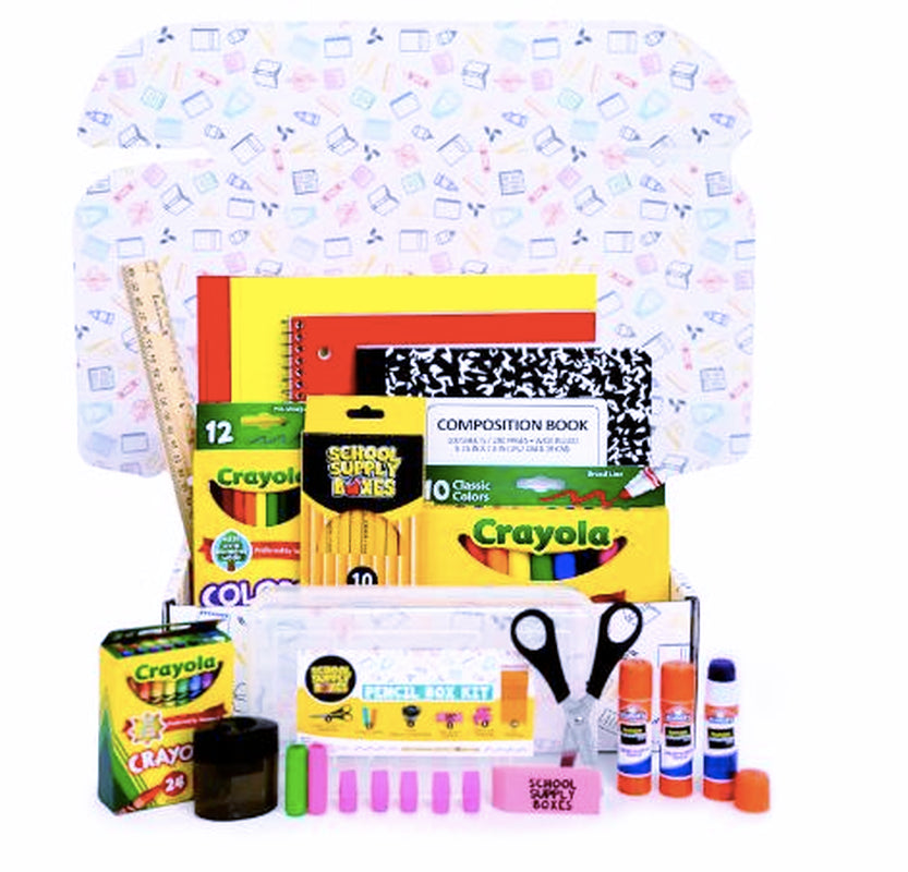 Back to School Supply Box Grades K-5 - School Supply Kit Back to School Essentials - 32 Pieces