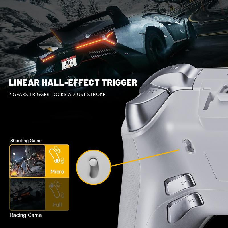 Interactive Screen Wireless Gaming Controller for Pc/Switch/Switch 2/Ps4/Tv/Ios/Android,Hall Effect Stick & Trigger, Gamepad, RGB Lighting,Remappable Buttons Console Bluetooth