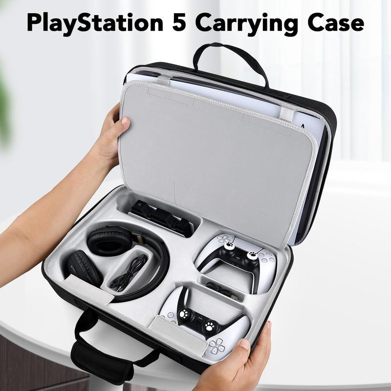 Carrying Case Compatible with PS5, Hard Shell Carry Case Travel Bag, Organizer Protective Case for Playstation 5 Console,Dual Controller and Accessories