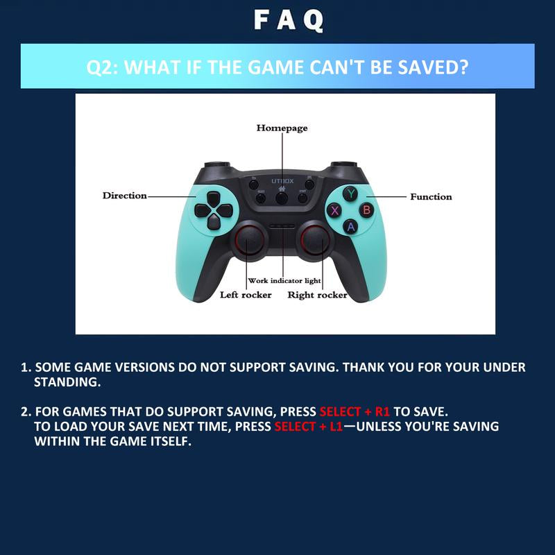 UTX Upgrades Retro Game Console Stick :50000 Games in 1 Game Nostalgia Gaming Stick Dual 2.4G Wireless Controllers, Plug & Play TV Video Gaming Stick