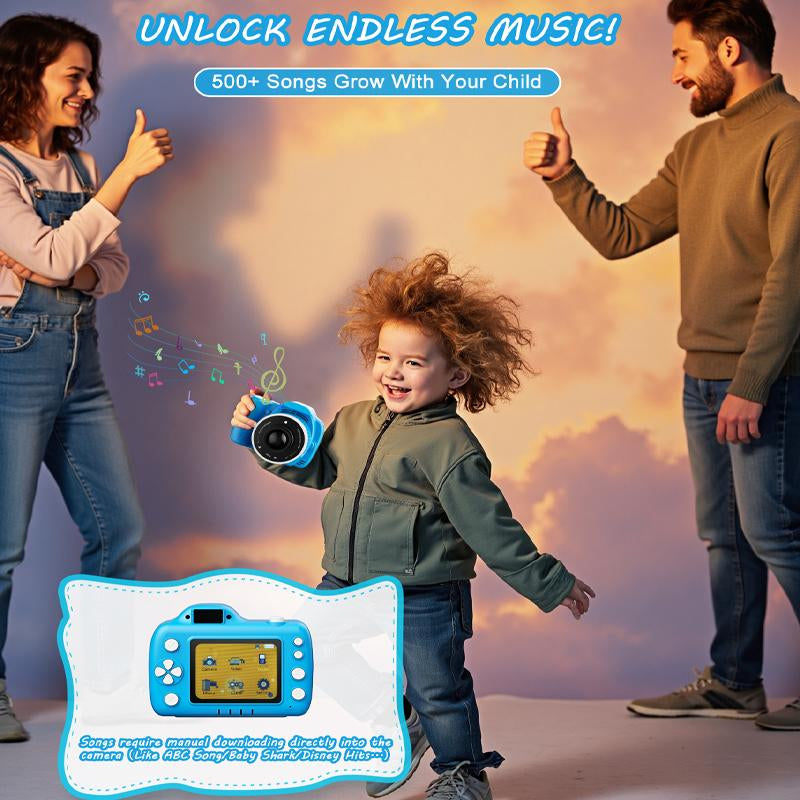 Children'S Camera Toys for Boys and Girls Aged 3-12, Toddler Camera with Projector, 4K HD Selfie Digital Video Camera, Downloadable Music, Best Holiday Gift. Video Creator, Photo Creator, Children'S Vlog Maker, Children'S Memory Recorder