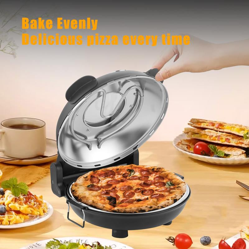 Countertop Pizza Ovens,12 Inch Electric Pizza Oven Indoor,1200W Portable Pizza Maker with Viewing Window, Indoor Pizza Oven Countertop,Pizza Maker Portable. Heats up to 800°F, Ideal for Home Use, Black