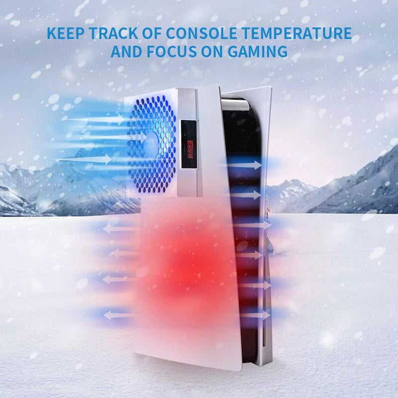 G-STORY PS5 Cooling Fan, PS5 Fan Cooler System, Speed Automatically Adjusted by Temperature, Low Noise, RGB LED Accessories Console Cover Ps5 Accessories Gamesircontroller