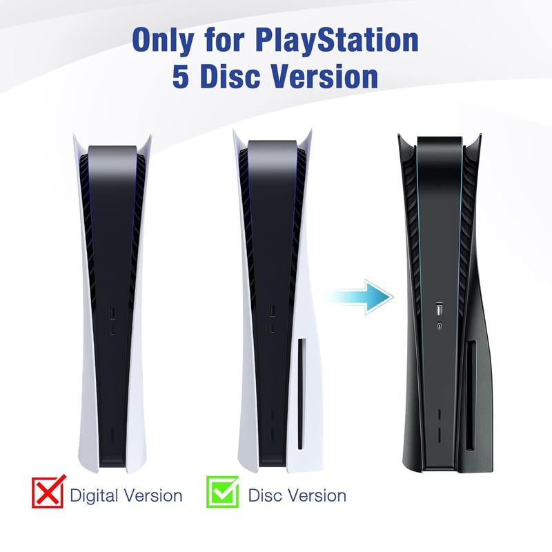 PS 5 Disc Edition Matte Black Plate Cover Shell Case for Play Station 5 Console