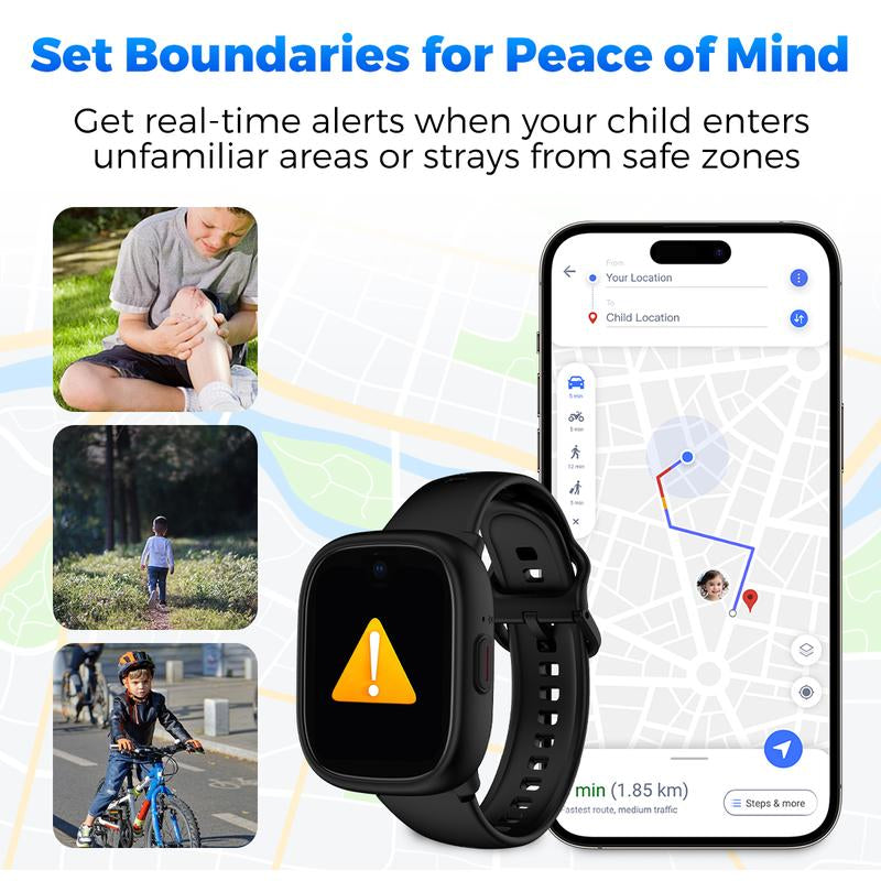 Miro Kids 4G Cellular Watch GPS Tracking as Smartphone Use - Waterproof, In-Class Mode, Supports 4 Modes & 8+ Bands, MIRO-W1 Model - Card