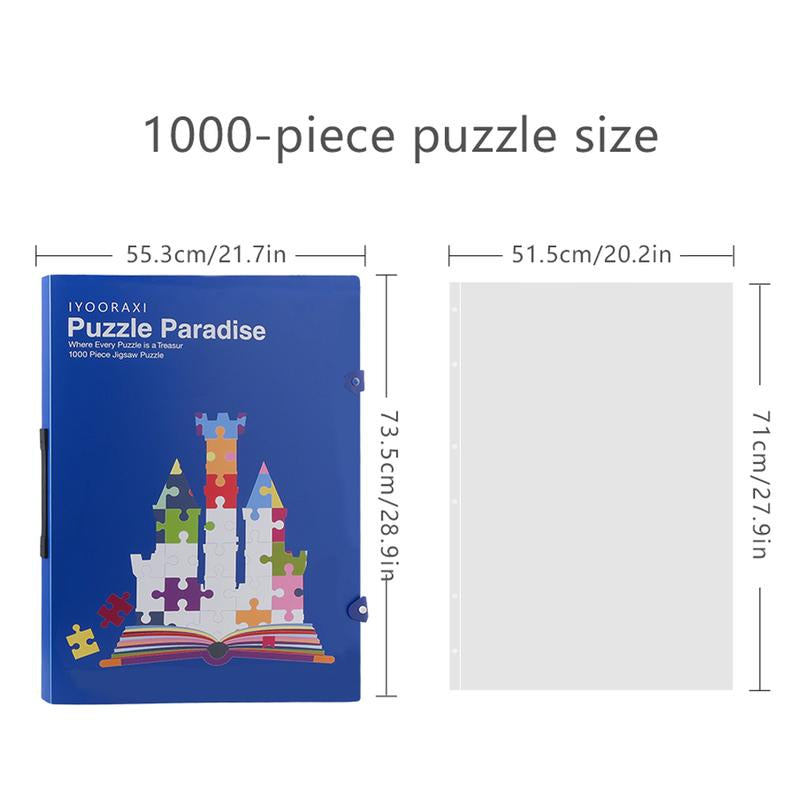 Art Collection Puzzle Storage Folder for 1000-Pieces: Large Capacity Jigsaw Puzzles Organizer Portable with 20 Pockets, Dustproof & Protective Puzzle Accessory Maximum Installable Capacity 20.2In*27.9In/51.5Cm*71Cm