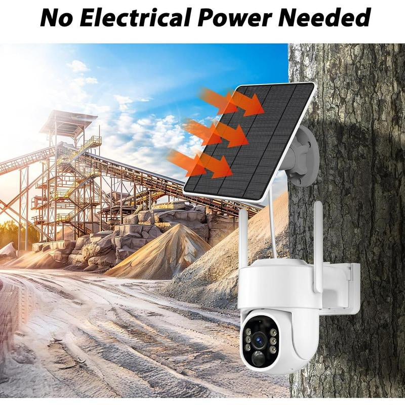 4G LTE Cellular Solar Security Camera Wireless Outdoor, 2K Cameras for Home Security, No Wifi Security Camera Solar Powered, Color Night Vision, Human Detection, Include SIM Card