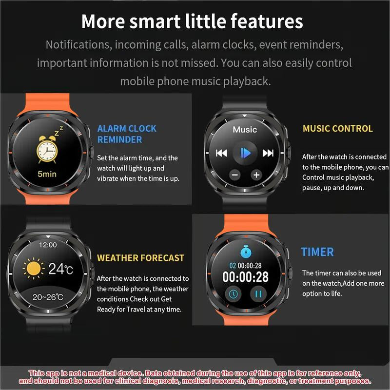 W&O Wireless Smartwatches , Full Touch Display, Weather Forecasts, Remote Camera Control, Music Management - USB Rechargeable, for Android & for Iphone - Perfect Christmas and New Year Gift