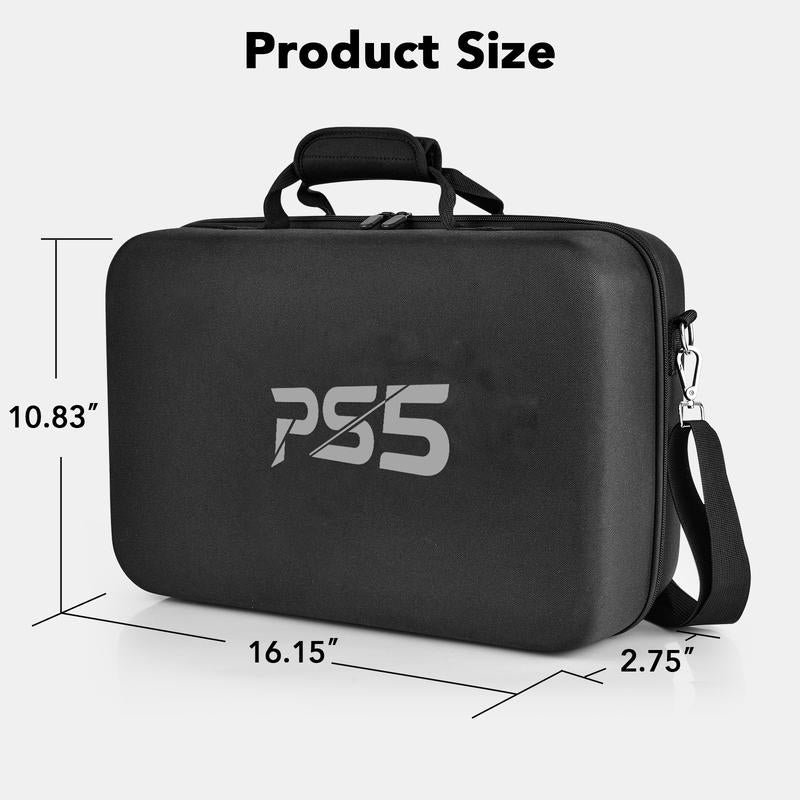 Carrying Case Compatible with PS5, Hard Shell Carry Case Travel Bag, Organizer Protective Case for Playstation 5 Console,Dual Controller and Accessories