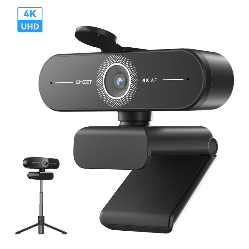 EMEET C60E 4K Ultra HD Webcam with Auto Focus 73° FOV for PC Gaming Switch2 Computer Camera 4K@30Fps 1080P@60Fps Fast Autofocus Auto Light Correction Plug & Play with Privacy Cover for Streaming Working Gaming