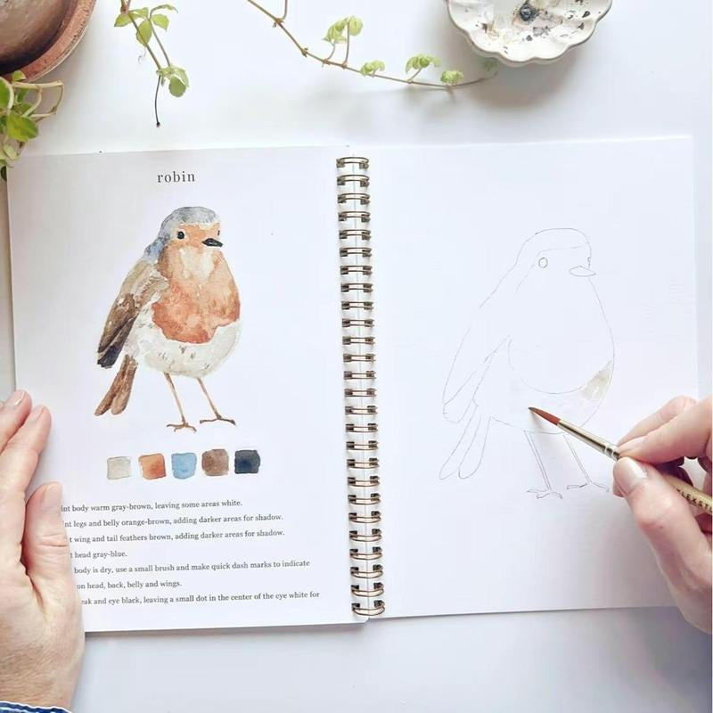 Beginner-Friendly Birds Watercolor Workbooks, Art Craftspainting Supplies, Water Color Book for Kids Adults Teens(Animals)