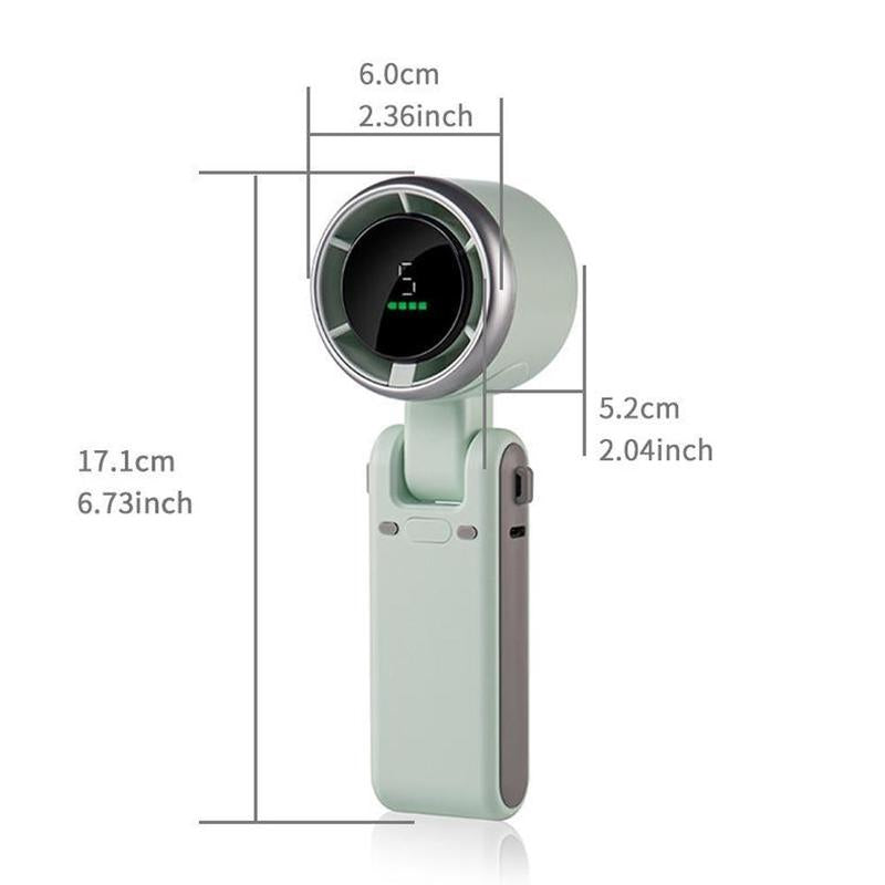 Portable Handheld Turbofan, Rechargeable 5-Speed Wind Adjustment Cooling Fan Suitable for Outdoor Activities and Travel