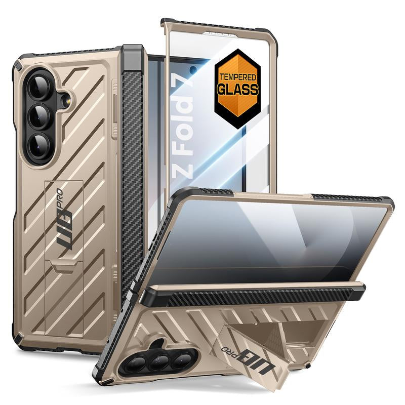 SUPCASE for Samsung Galaxy Z Fold 7 Case with Kickstand UB Pro Built-In Tempered Glass Screen Protector Hinge Coverage Military-Grade Protection Full-Body Heavy-Duty Rugged Phone Case Magsafe Compatible Anti-Slip Grip Support Magnetic Wireless