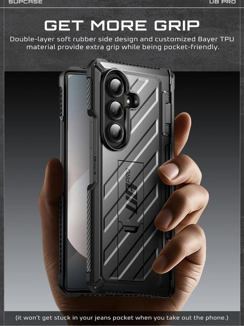 SUPCASE for Samsung Galaxy Z Fold 7 Case with Kickstand UB Pro Built-In Tempered Glass Screen Protector Hinge Coverage Military-Grade Protection Full-Body Heavy-Duty Rugged Phone Case Magsafe Compatible Anti-Slip Grip Support Magnetic Wireless
