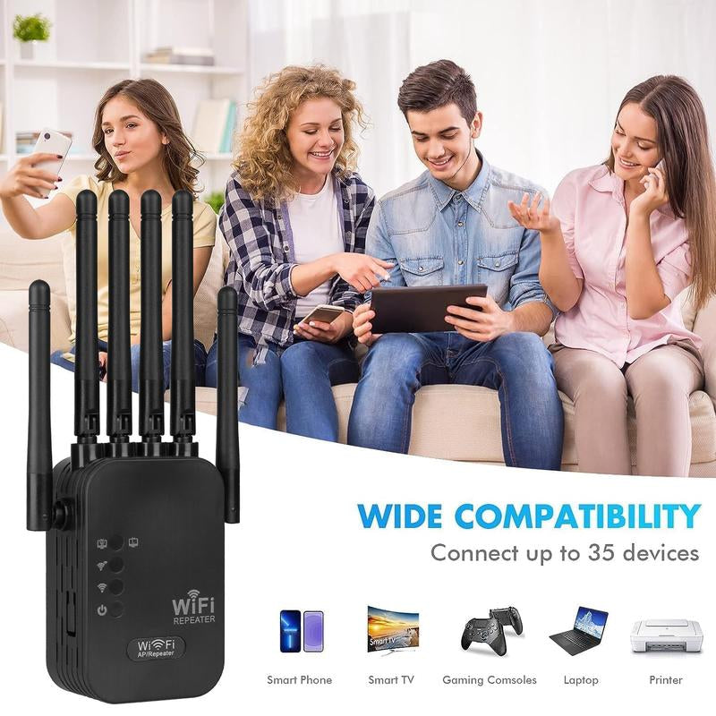 Wifi Extender, 300 Mbps Dual Band (5Ghz/2.4Ghz) Signal Booster, Repeater with Ethernet Port for Home, Gifts Wifi Extender Wifi Portable Range Indoor