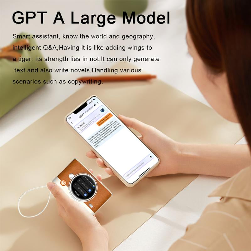 GS Wear Power Bank - 10000Mah Portable Charger with 22.5W Fast Charge, Translate ,Built-In Bluetooth Speaker & AI Voice, Dual Output Ports Compatible with Android, Iphone, Ipad | PD/QC Alarm Clock