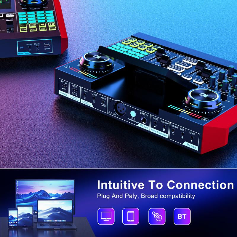 Tenlamp G10-P15 Cantilever Sound Card Kit, Upgraded Cantilever Bracket, Customizable Sound Effects, Condenser Microphone, Suitable for Live Streaming, Gaming, Vocal Podcasting, 2-Level Noise Cancellation, and Computer Audio Mixing