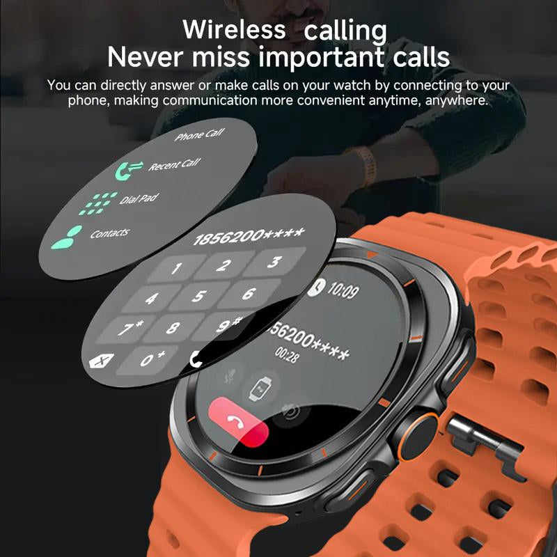 W&O Wireless Smartwatches , Full Touch Display, Weather Forecasts, Remote Camera Control, Music Management - USB Rechargeable, for Android & for Iphone - Perfect Christmas and New Year Gift
