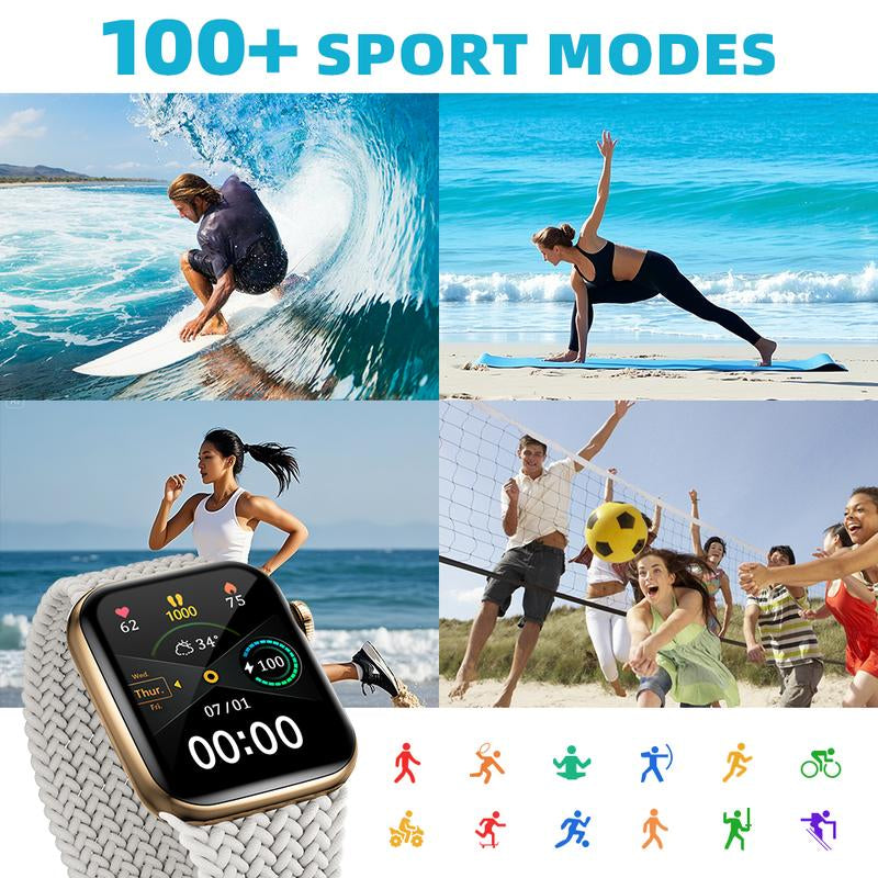 Ultimate Fitness Smartwatch W 2.02" Touchscreen, Heart Rate & Sleep Monitor, Waterproof, Sleek Black Aluminium Frame, All-Day Comfort, Long Battery Life – Ideal for Active Men & Women