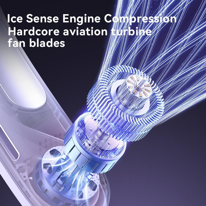 Upgraded Hands Free Neck Fan for Sports, Travel and Office Use- Rechargeable Bladeless Cooling Technology with 5000Mah up to 28 Hours of Run Time- 5-Speed Adjustable, Faster Cooling, Ultra- Quiet- Wearable Headphone Design-Lightweigh
