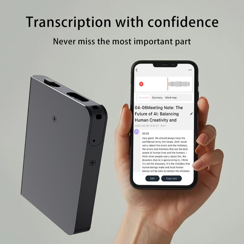 AI Voice Recorder, One-Click Recording,Transcribe & Summarize with AI Technology,Support Multiple Languages
