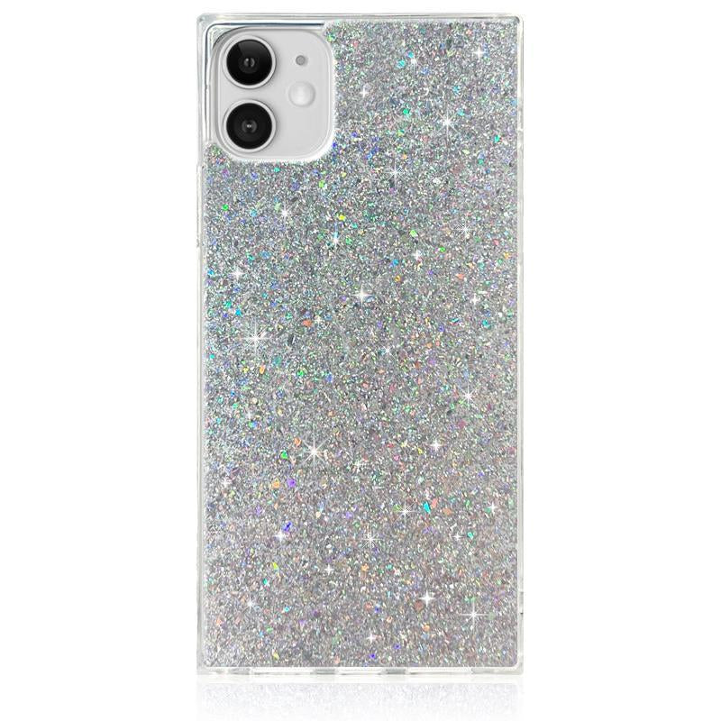 SQUARE® Silver Glitter Iphone Case